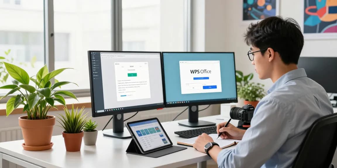WPS Download process in a professional workspace with modern technology.