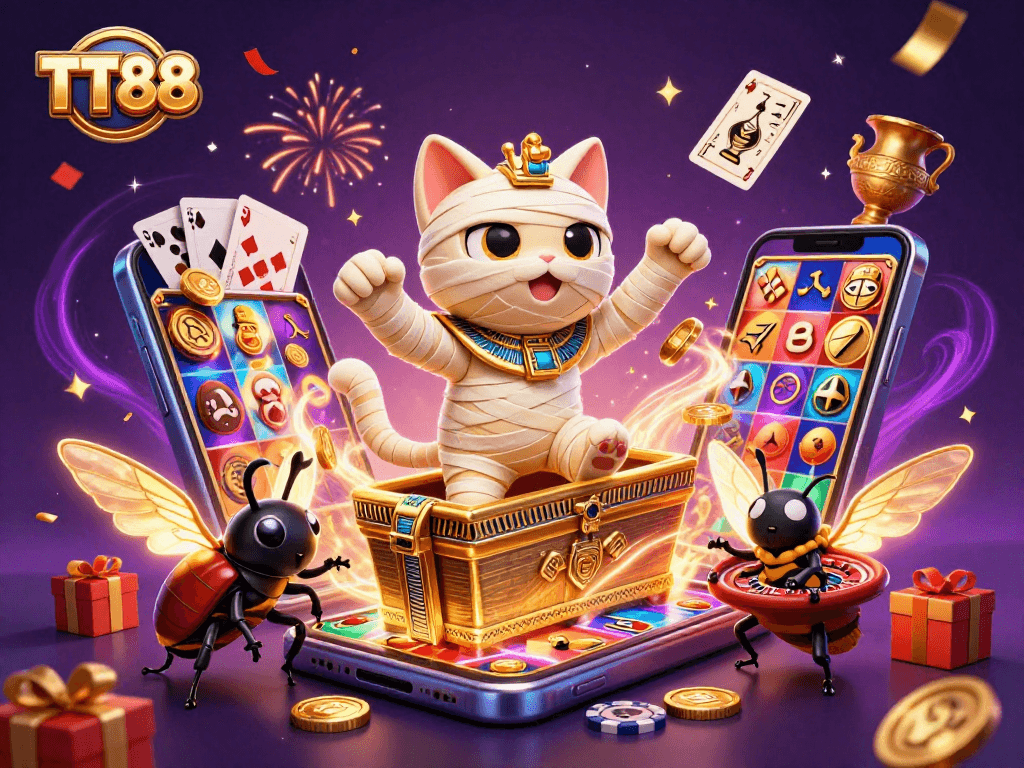 Engage with TT88: A thrilling Egyptian casino adventure featuring vibrant characters and exciting gameplay.