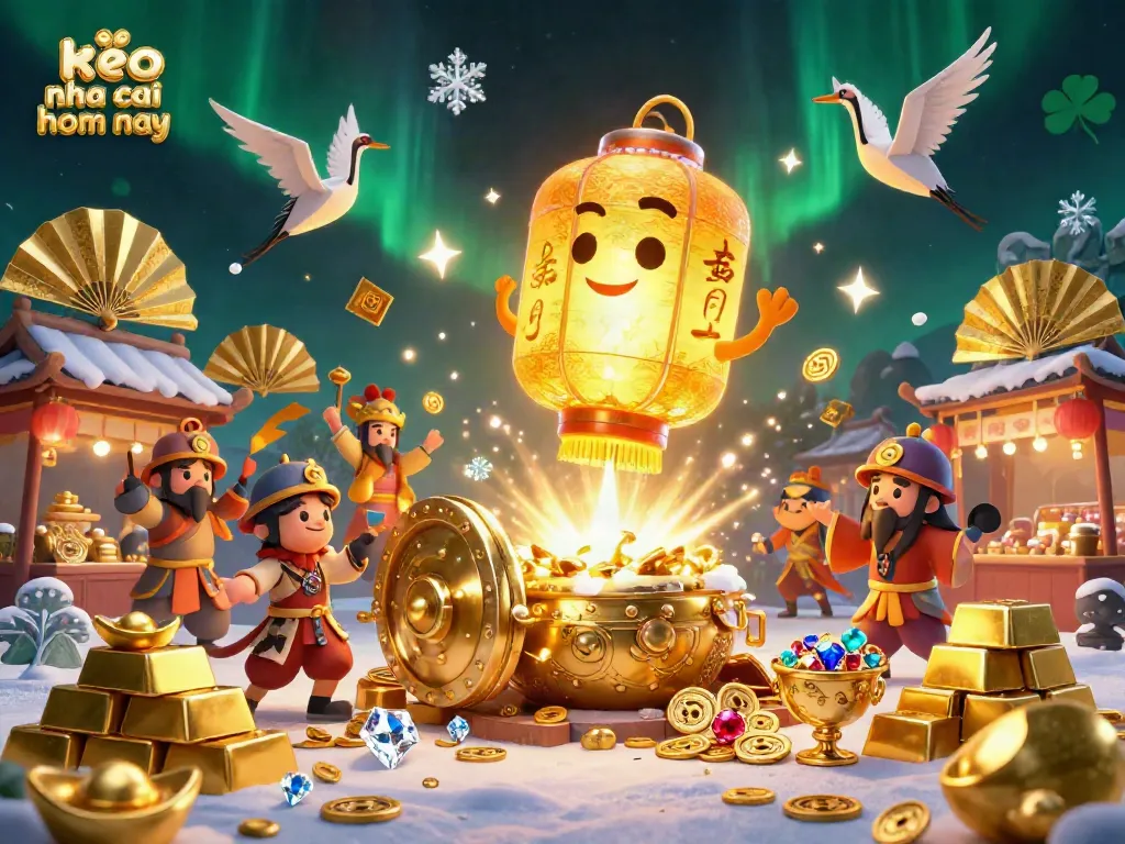 Engage in live soccer betting with keo nha cai hom nay, illuminated by vibrant golden treasures, dynamic action, and lucky symbols.