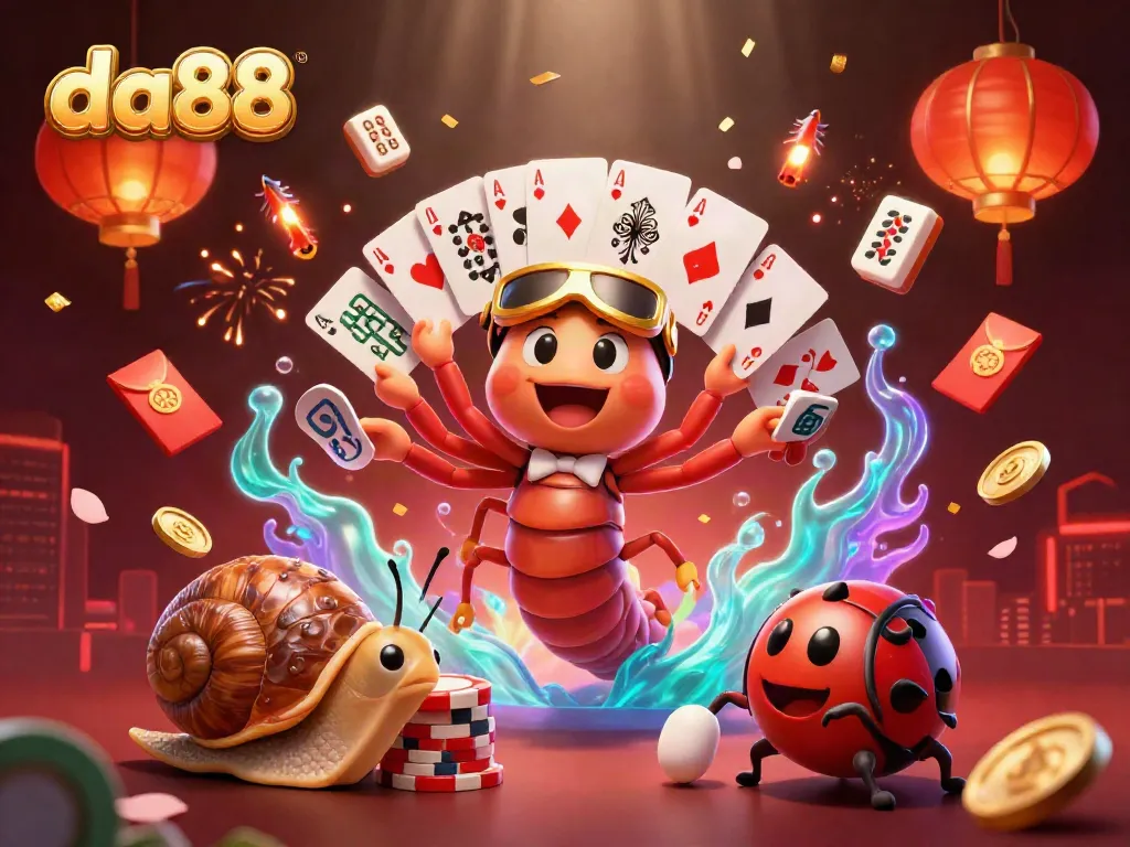 Experience thrilling gaming action with da88's vibrant casino illustration featuring dynamic characters and rich graphics.