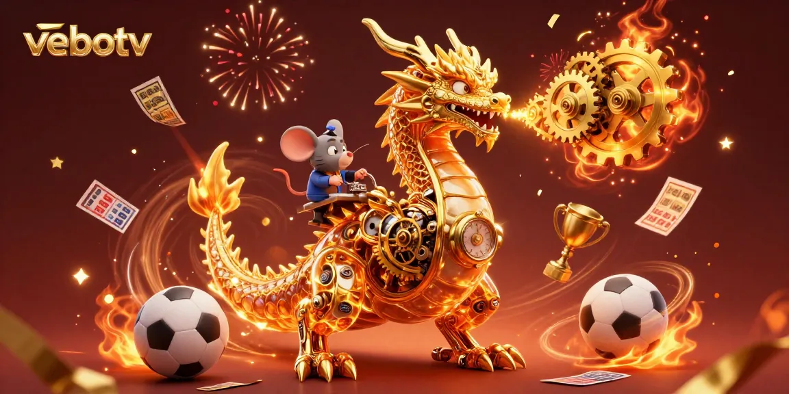 Experience vebotv's thrilling sports bets amid a dynamic 3D celebration featuring golden dragon elements.