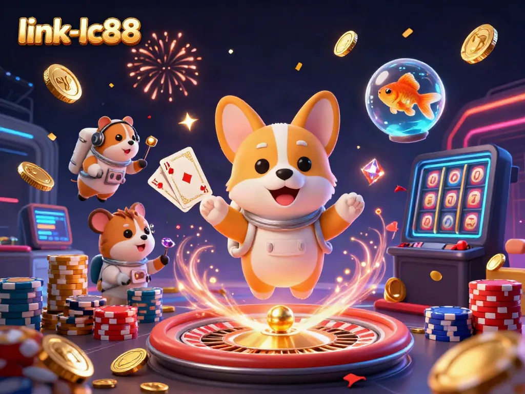 Engage with gaming fun at link-lc88 in a captivating 3D space casino scene.
