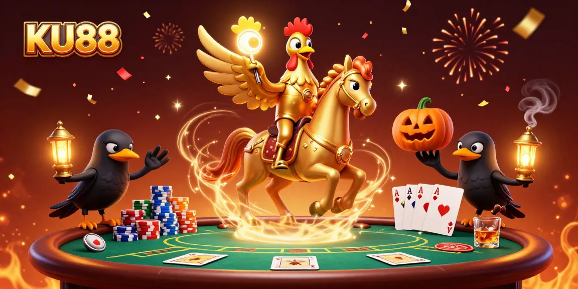 Experience thrilling gameplay at KU88 in an illustrated casino setting filled with action and excitement.
