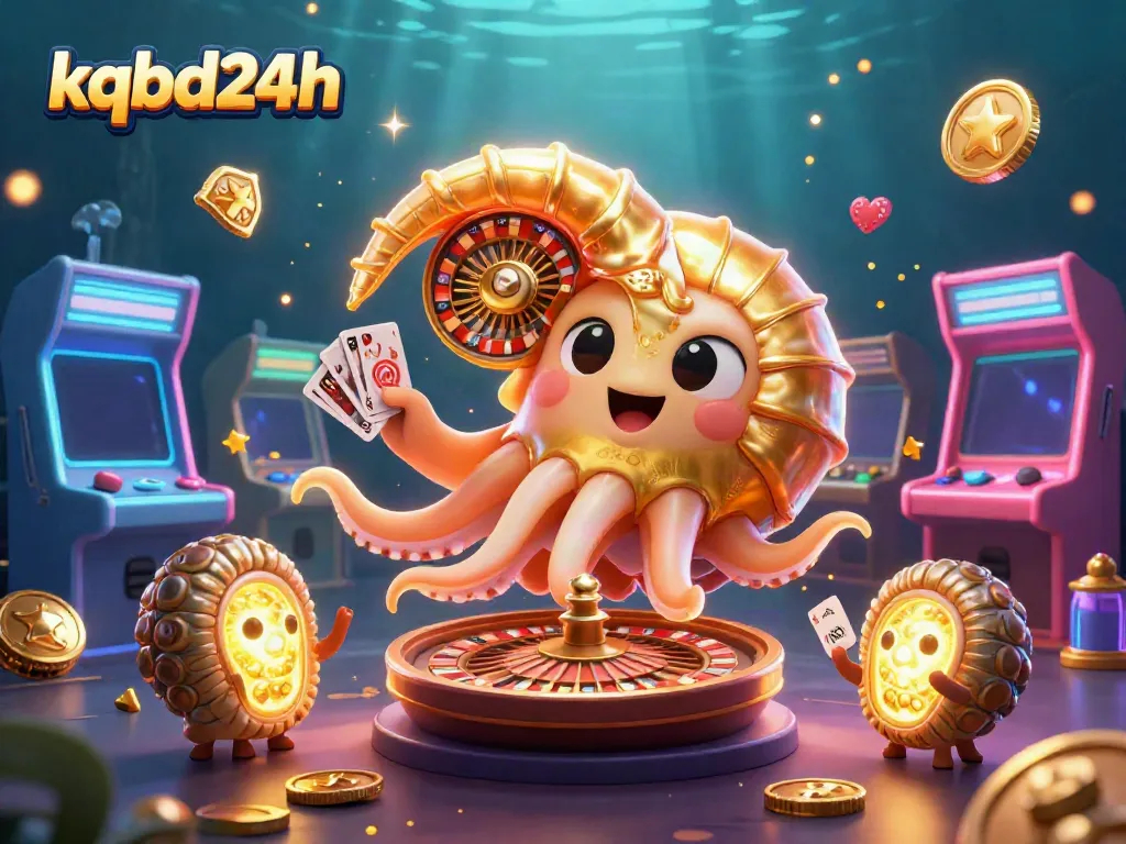 Experience the thrill of kqbd24h with vibrant casino elements and glowing nautilus characters!