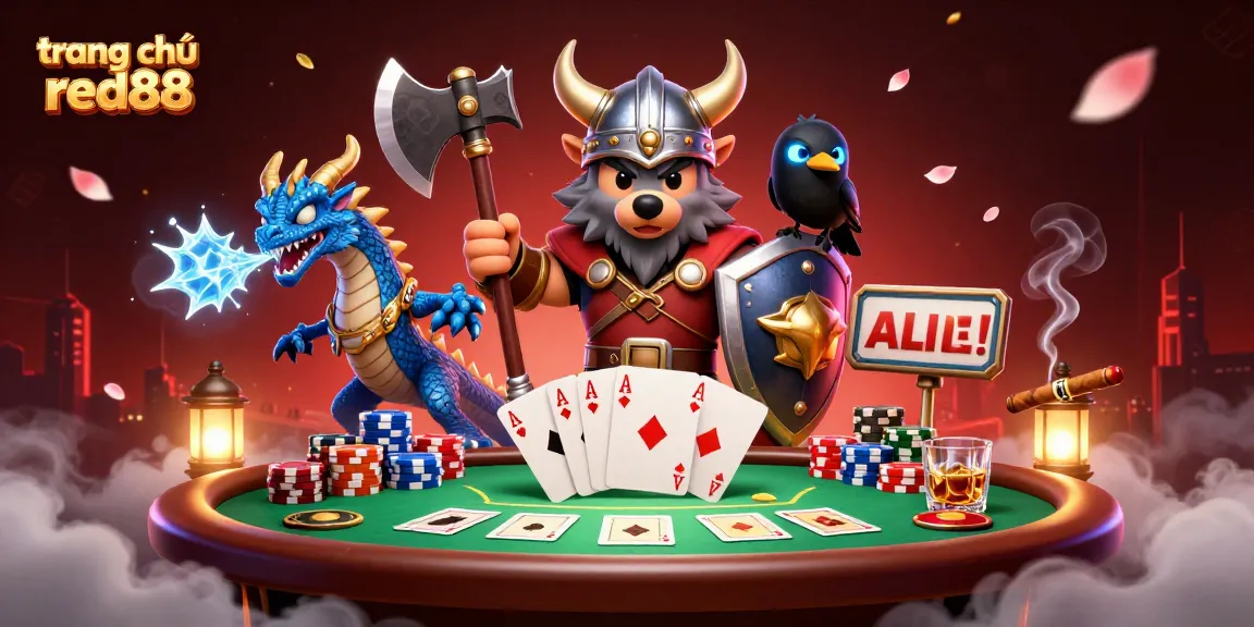 Engage with the thrilling world of trang chủ red88 as Viking warriors play poker amidst an enchanted atmosphere.