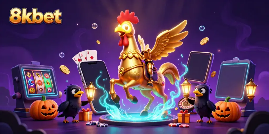 Experience thrilling gaming at 8xbet with vibrant slots and magical casino scenes.
