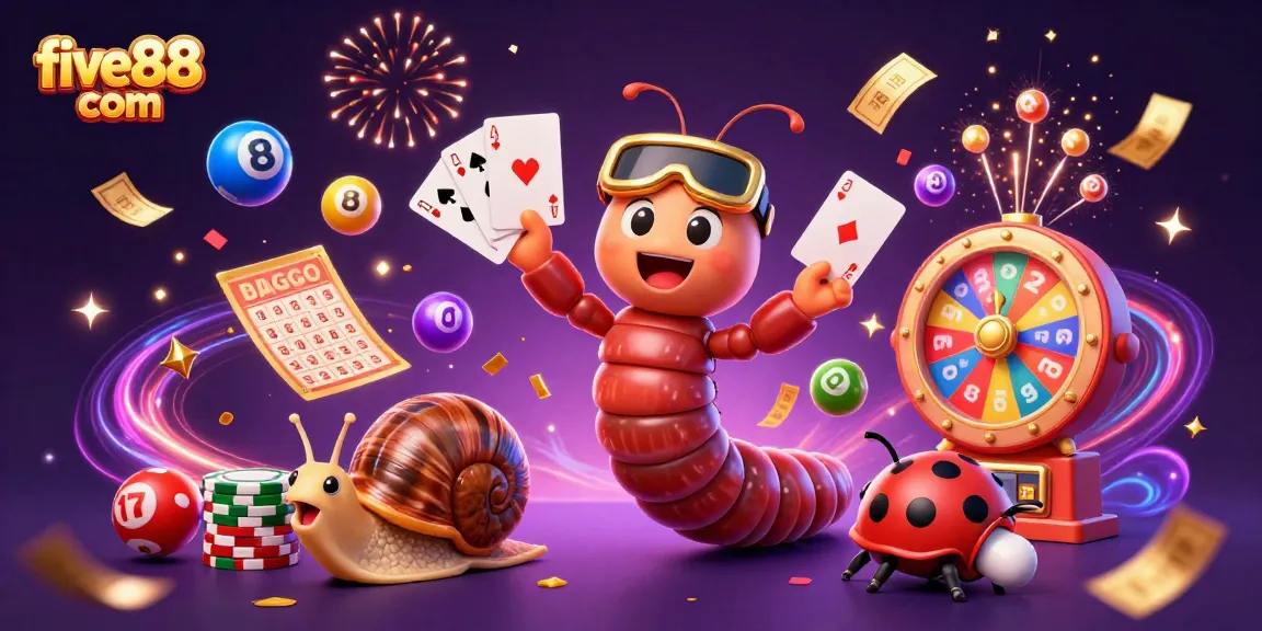 Experience the excitement of five88 com with vibrant casino elements and engaging characters.
