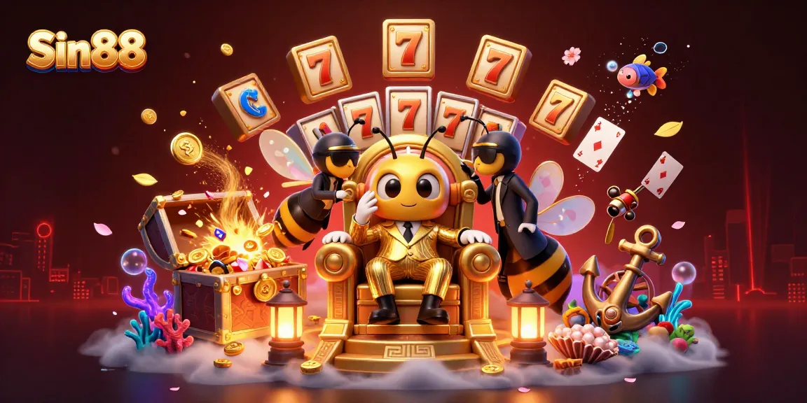 Experience thrilling slots action at Sin88 with captivating 3D illustrations featuring vibrant jackpots and gaming excitement.