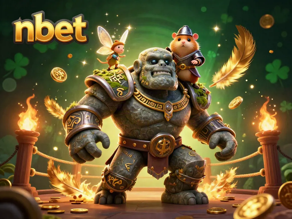Experience thrilling gameplay at nbet with an adventurous golem guardian and magical elements.