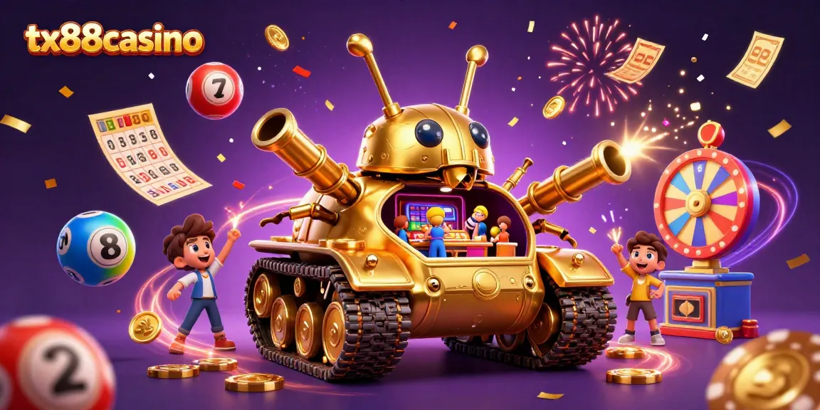 Enjoy the excitement at tx88casino with vibrant lottery balls and confetti raining down.