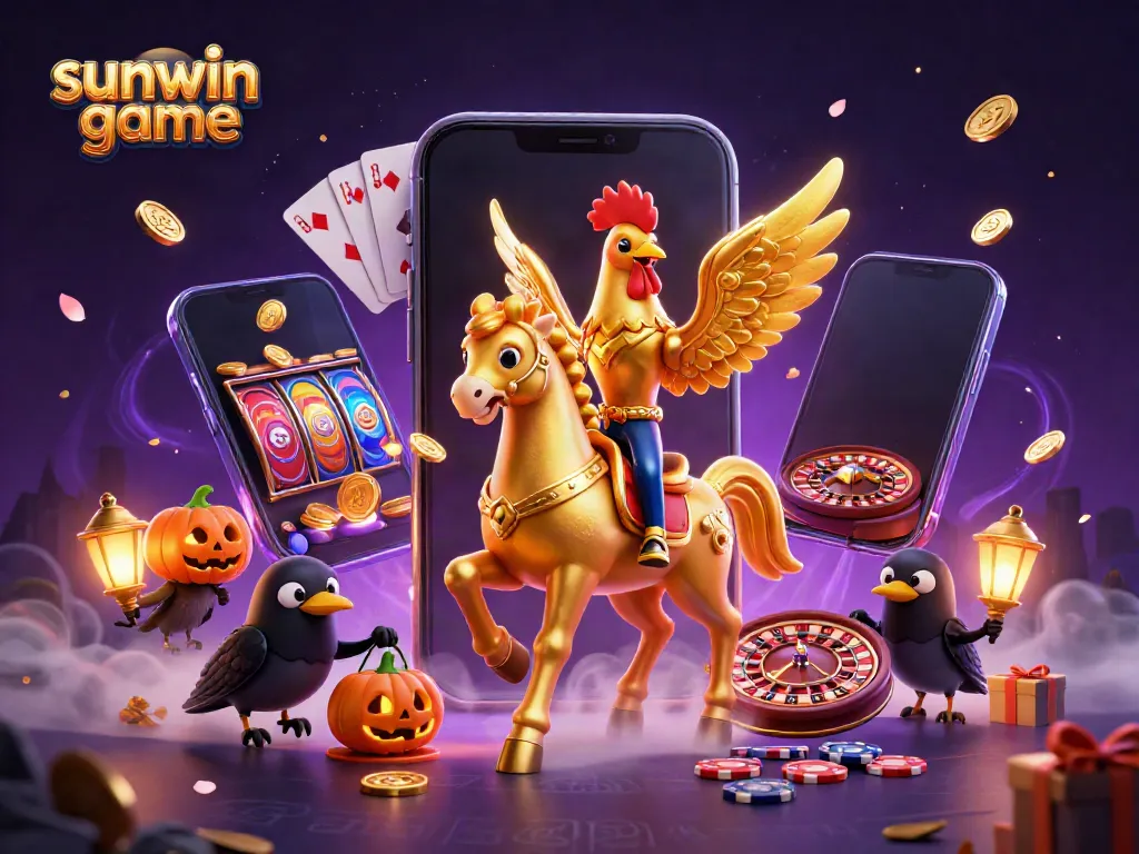 Experience thrilling moments with sunwin game and vibrant casino action featuring a golden rooster on an adventure.