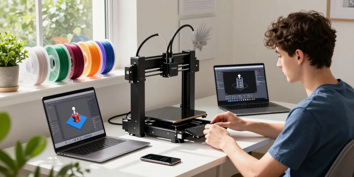 Creator setting up the Best value 3D printer in a modern home office.