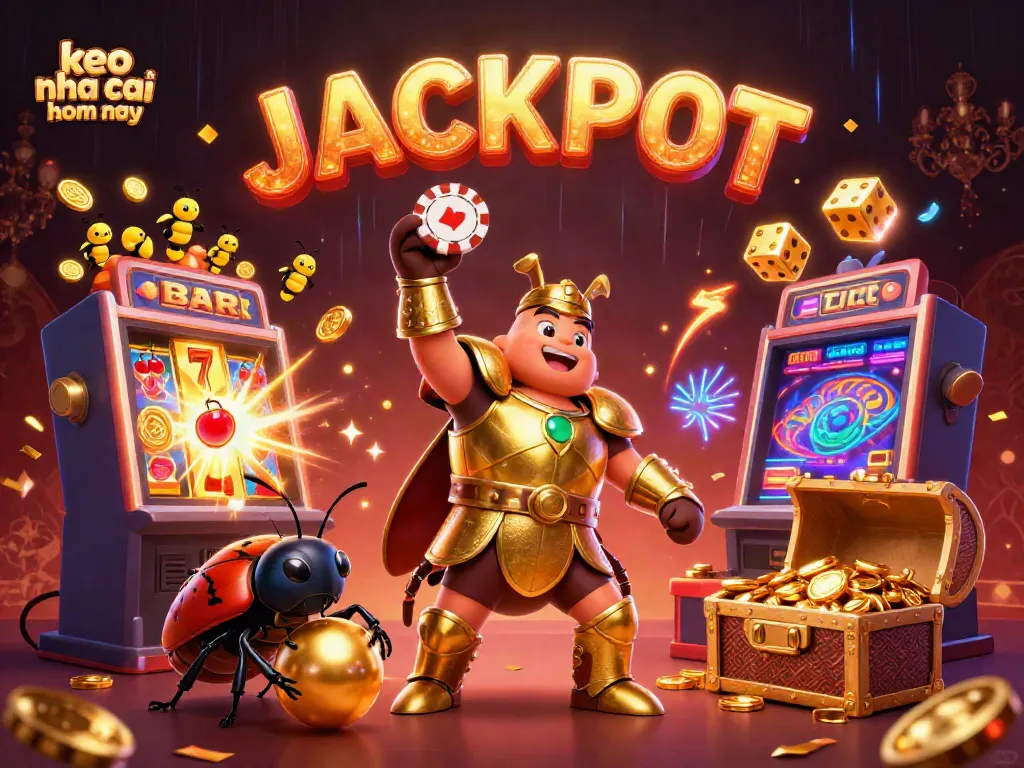 Experience thrilling betting action with keo nha cai hom nay, showcasing animated beetles in a vibrant casino setting.