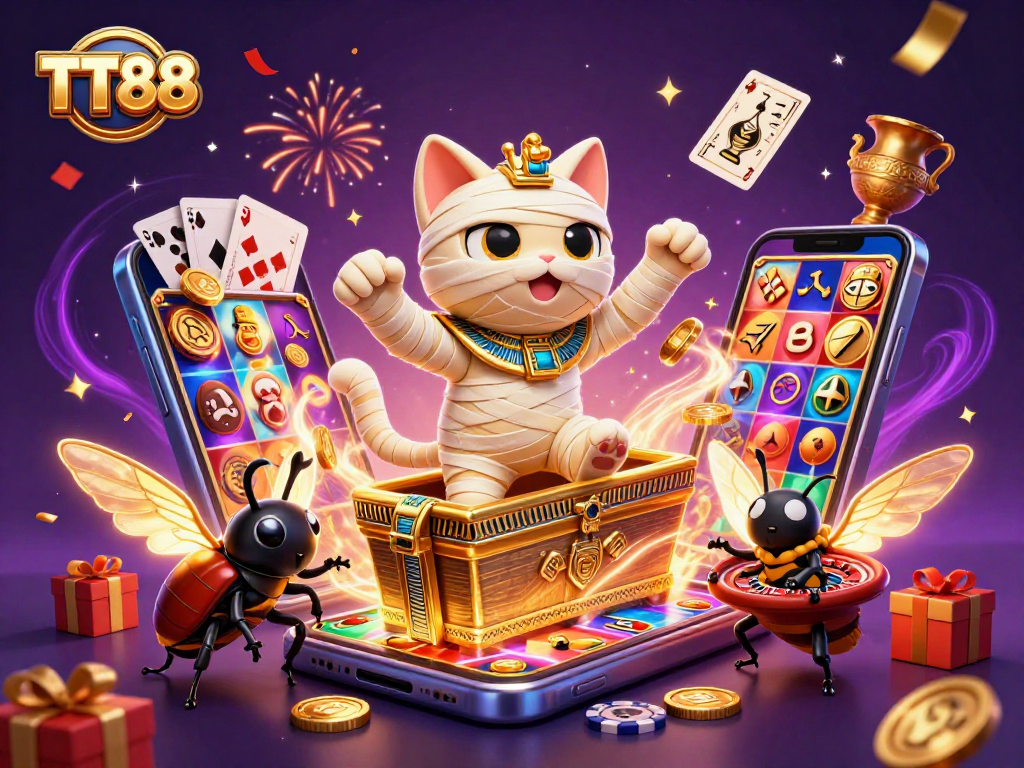 Engage with TT88: A thrilling Egyptian casino adventure featuring vibrant characters and exciting gameplay.