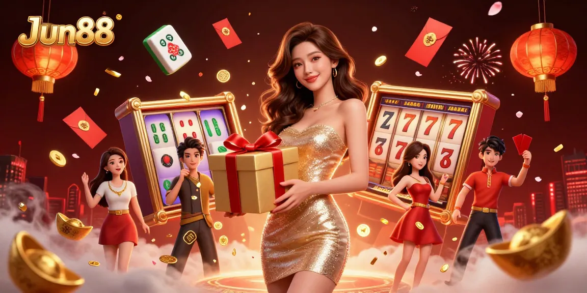 Experience the excitement at JJun88 with festive casino elements and a welcoming vibe.