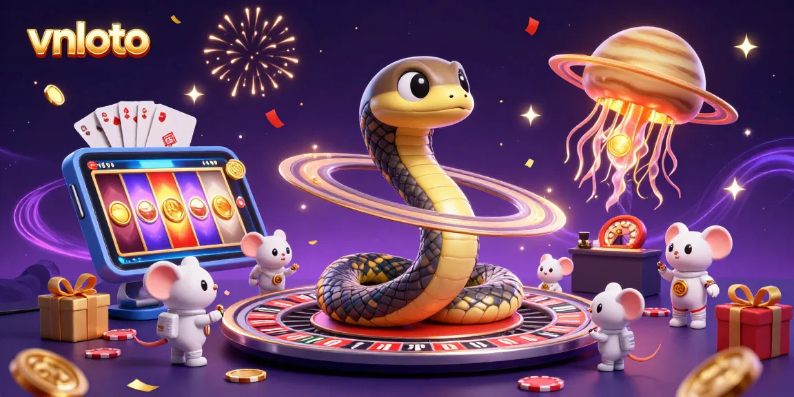 Spin the reels with vnloto's celestial casino, featuring playful astronauts betting and a cosmic jellyfish dealer.